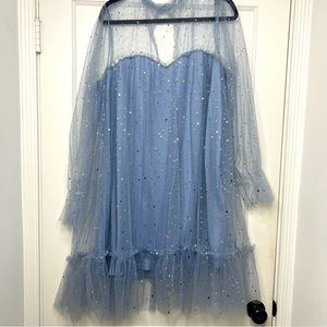 Dream with Me Blue Baby Doll Dress with Tulle 3X